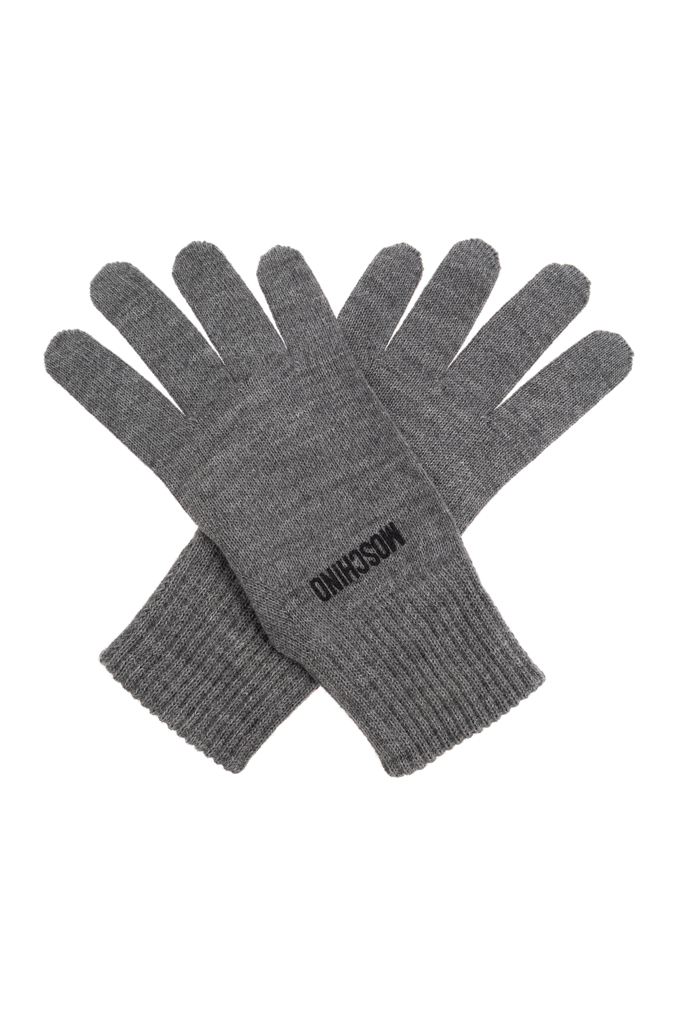 手袋 MOSCHINO COUTURE Woman Gloves Grey 35805402 0509 Grey Gloves with logo Moschino - Vitkac Italy